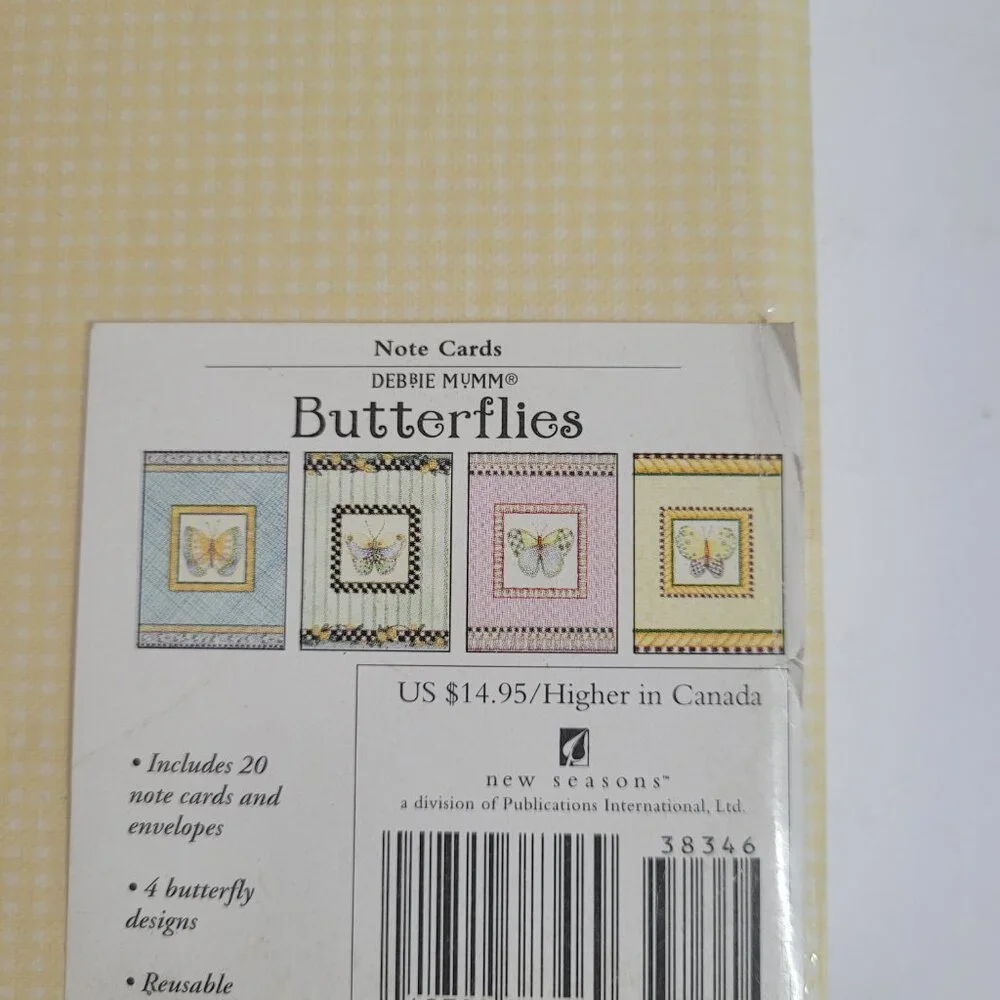 Debbie Mumm Butterflies 20 Note Cards & Envelopes Box-sealed